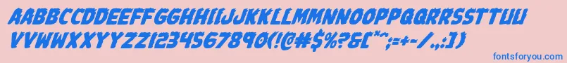 Johnnytorchital Font – Blue Fonts on Pink Background