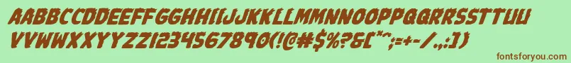 Johnnytorchital Font – Brown Fonts on Green Background