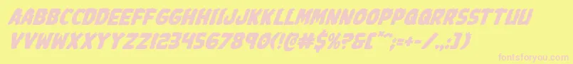 Johnnytorchital Font – Pink Fonts on Yellow Background