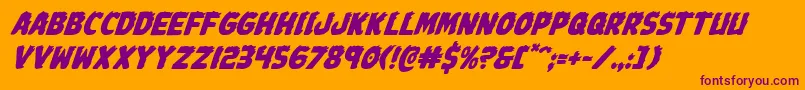 Johnnytorchital Font – Purple Fonts on Orange Background