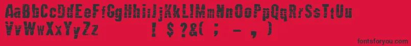 Mutante ffy Font – Black Fonts on Red Background