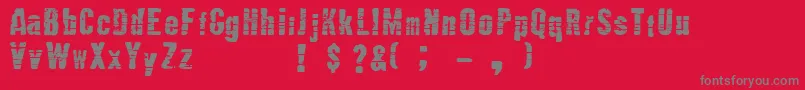 フォントMutante ffy – 赤い背景に灰色の文字