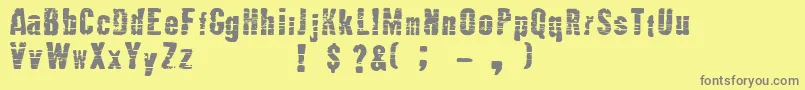 Mutante ffy Font – Gray Fonts on Yellow Background
