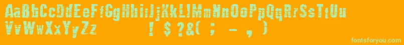 フォントMutante ffy – オレンジの背景に緑のフォント