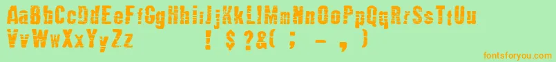 Mutante ffy Font – Orange Fonts on Green Background