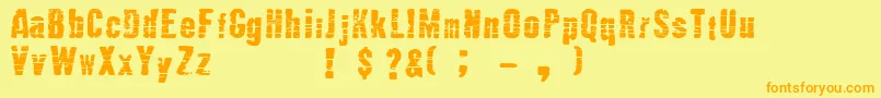 Mutante ffy Font – Orange Fonts on Yellow Background