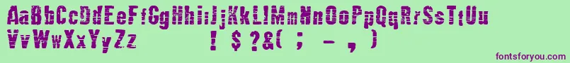 More about Mutante ffy Font Mutante ffy Font – Purple Fonts on Green Background