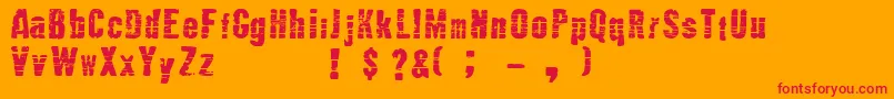 フォントMutante ffy – オレンジの背景に赤い文字