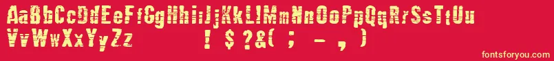 Mutante ffy Font – Yellow Fonts on Red Background