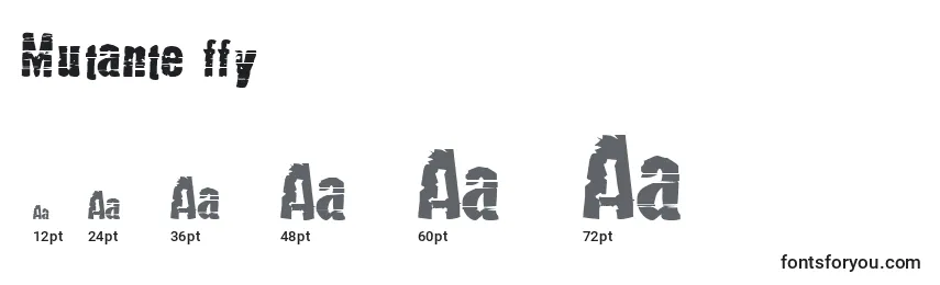 Размеры шрифта Mutante ffy