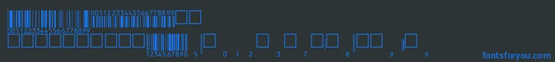 Fonte Eanbwrp36tt – fontes azuis em um fundo preto