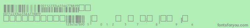 Eanbwrp36tt-fontti – harmaat kirjasimet vihreällä taustalla