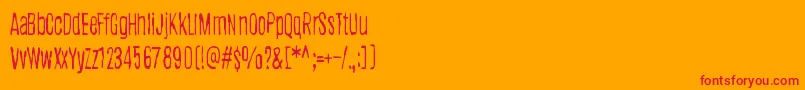 Fonte DogFoxZebra – fontes vermelhas em um fundo laranja