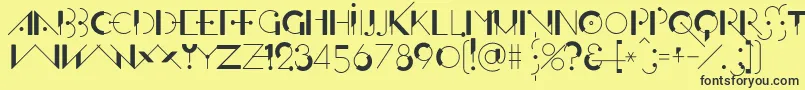 Шрифт OfffensiveBehaviourRegular – чёрные шрифты на жёлтом фоне