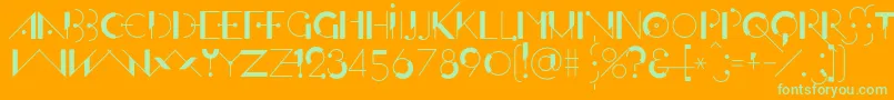 OfffensiveBehaviourRegular-Schriftart – Grüne Schriften auf orangefarbenem Hintergrund