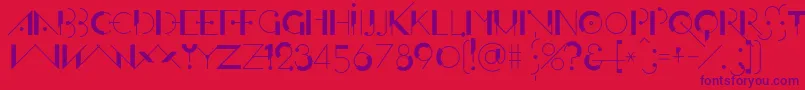 OfffensiveBehaviourRegular-Schriftart – Violette Schriften auf rotem Hintergrund
