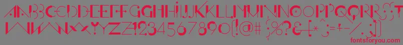 フォントOfffensiveBehaviourRegular – 赤い文字の灰色の背景