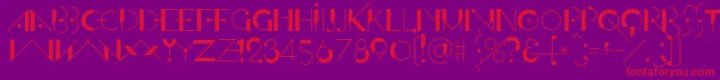 OfffensiveBehaviourRegular-Schriftart – Rote Schriften auf violettem Hintergrund
