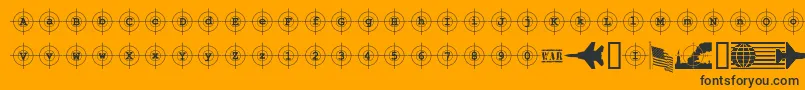 Kosovotarget Font – Black Fonts on Orange Background