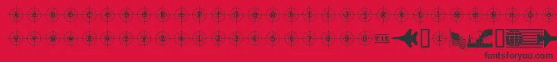フォントKosovotarget – 赤い背景に黒い文字