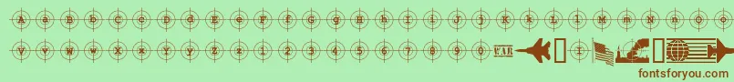 Шрифт Kosovotarget – коричневые шрифты на зелёном фоне