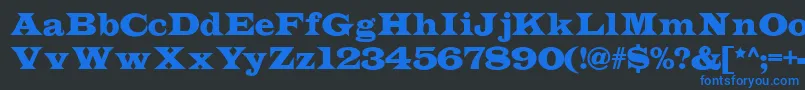 Indubitablynf-fontti – siniset fontit mustalla taustalla