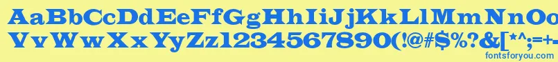 Indubitablynf-fontti – siniset fontit keltaisella taustalla