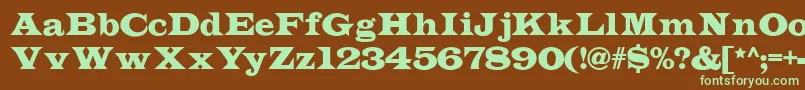 Indubitablynf-fontti – vihreät fontit ruskealla taustalla