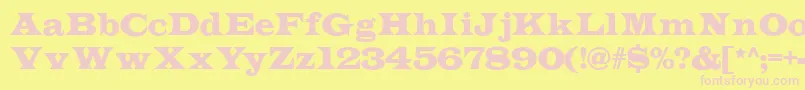 Indubitablynf-fontti – vaaleanpunaiset fontit keltaisella taustalla