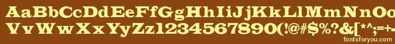 Indubitablynf-fontti – keltaiset fontit ruskealla taustalla