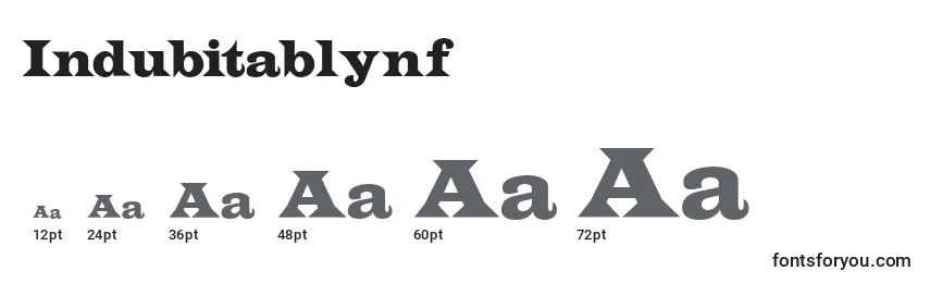 Indubitablynf Font Sizes