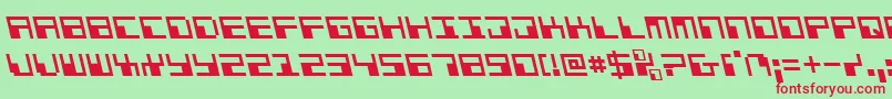Phaserbankleft-Schriftart – Rote Schriften auf grünem Hintergrund
