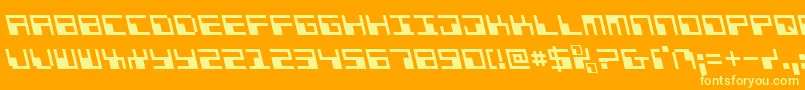 Fonte Phaserbankleft – fontes amarelas em um fundo laranja