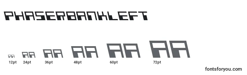 Размеры шрифта Phaserbankleft