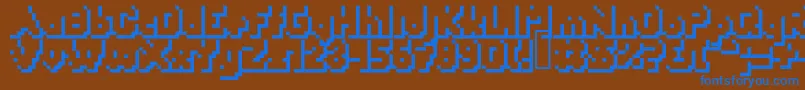 Yetbumblershadow Font – Blue Fonts on Brown Background