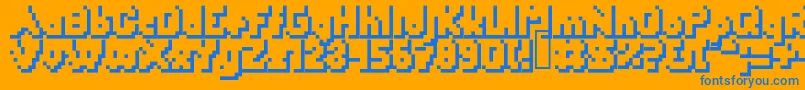 Yetbumblershadow Font – Blue Fonts on Orange Background