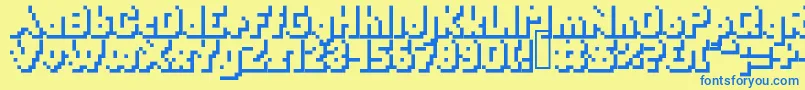 Yetbumblershadow Font – Blue Fonts on Yellow Background