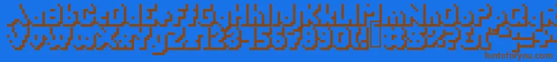 Yetbumblershadow Font – Brown Fonts on Blue Background
