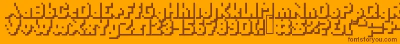 Yetbumblershadow Font – Brown Fonts on Orange Background