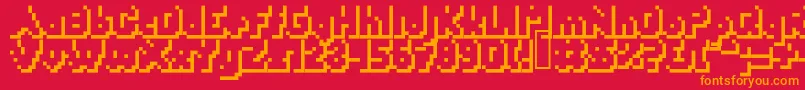 Yetbumblershadow Font – Orange Fonts on Red Background