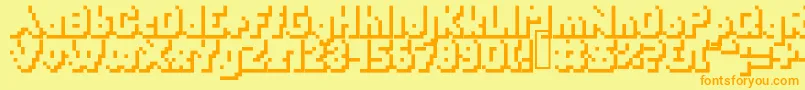 Yetbumblershadow Font – Orange Fonts on Yellow Background