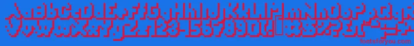 Yetbumblershadow Font – Red Fonts on Blue Background