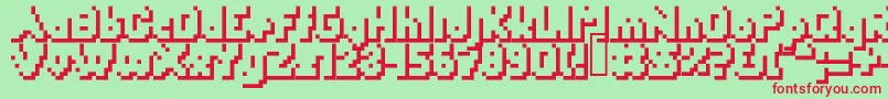 Yetbumblershadow Font – Red Fonts on Green Background