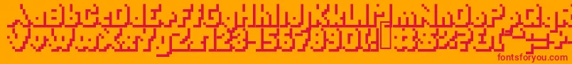 Yetbumblershadow Font – Red Fonts on Orange Background