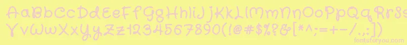 Qwurky Font – Pink Fonts on Yellow Background