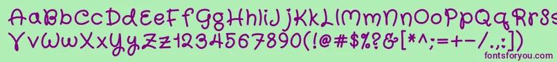 Qwurky Font – Purple Fonts on Green Background