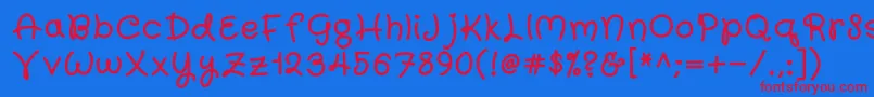 Qwurky Font – Red Fonts on Blue Background