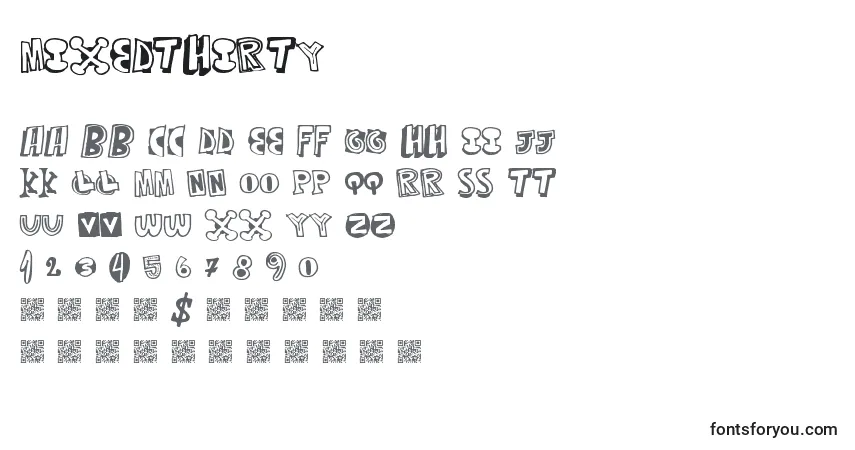 Schriftart Mixedthirty – Alphabet, Zahlen, spezielle Symbole