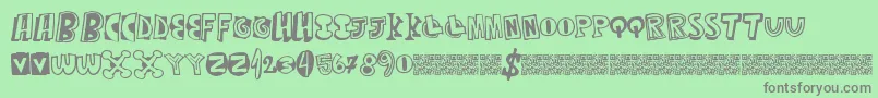 Mixedthirty Font – Gray Fonts on Green Background