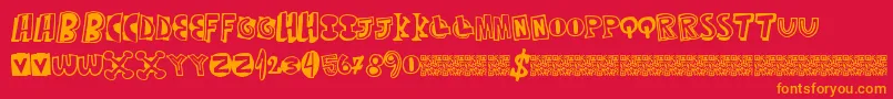 Mixedthirty Font – Orange Fonts on Red Background